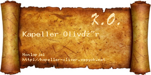 Kapeller Olivér névjegykártya