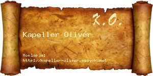 Kapeller Olivér névjegykártya